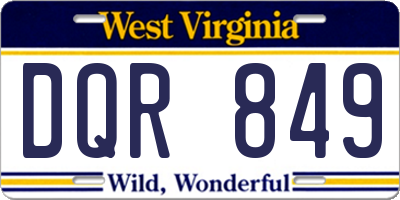 WV license plate DQR849
