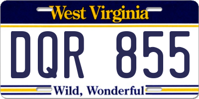 WV license plate DQR855