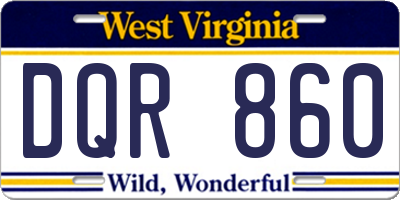 WV license plate DQR860