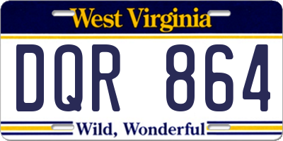 WV license plate DQR864