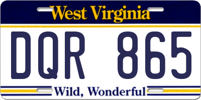 WV license plate DQR865