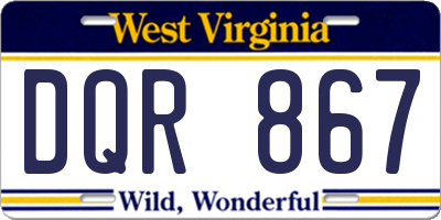 WV license plate DQR867
