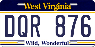 WV license plate DQR876