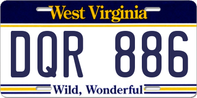 WV license plate DQR886