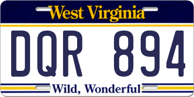 WV license plate DQR894