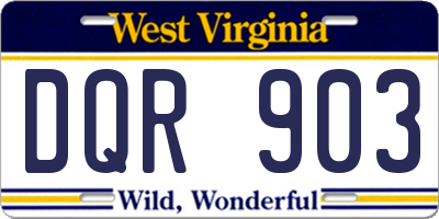 WV license plate DQR903