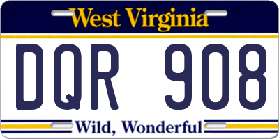 WV license plate DQR908