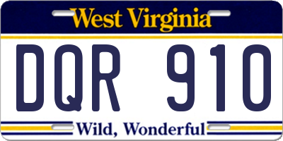 WV license plate DQR910