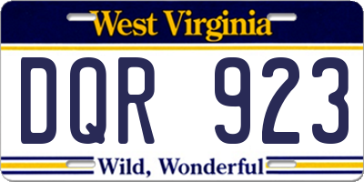 WV license plate DQR923