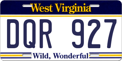 WV license plate DQR927
