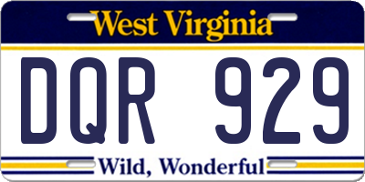 WV license plate DQR929