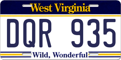 WV license plate DQR935