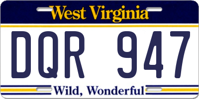 WV license plate DQR947