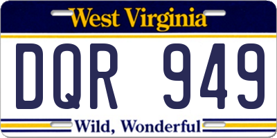 WV license plate DQR949