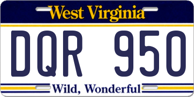 WV license plate DQR950