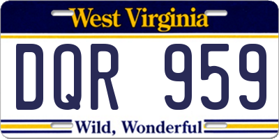 WV license plate DQR959