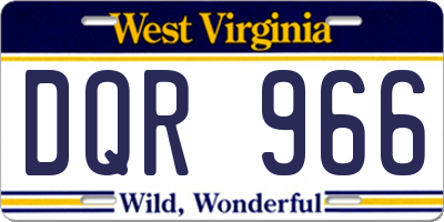WV license plate DQR966