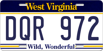 WV license plate DQR972