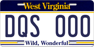 WV license plate DQS000