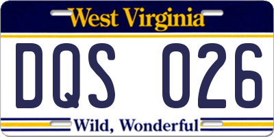 WV license plate DQS026