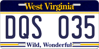 WV license plate DQS035