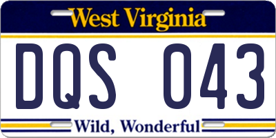 WV license plate DQS043