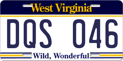 WV license plate DQS046