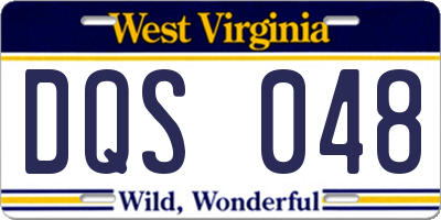 WV license plate DQS048