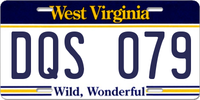 WV license plate DQS079
