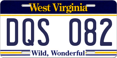 WV license plate DQS082