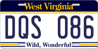 WV license plate DQS086