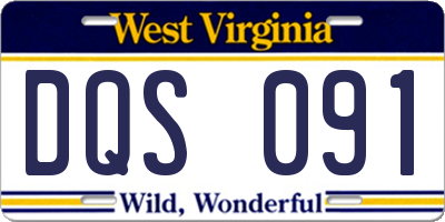 WV license plate DQS091