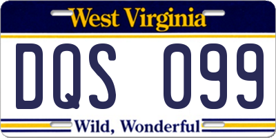 WV license plate DQS099