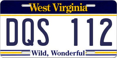 WV license plate DQS112