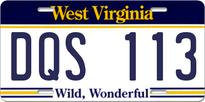 WV license plate DQS113