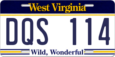 WV license plate DQS114