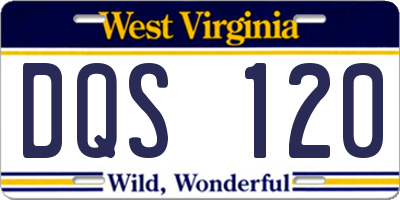 WV license plate DQS120