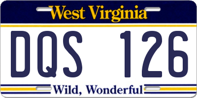 WV license plate DQS126