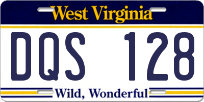 WV license plate DQS128