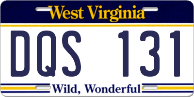 WV license plate DQS131