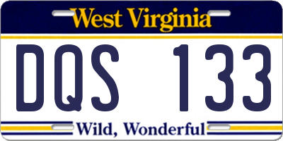 WV license plate DQS133