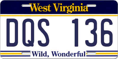 WV license plate DQS136