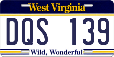 WV license plate DQS139