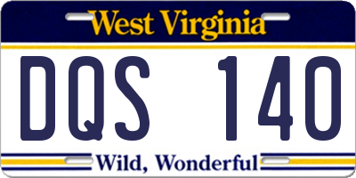 WV license plate DQS140