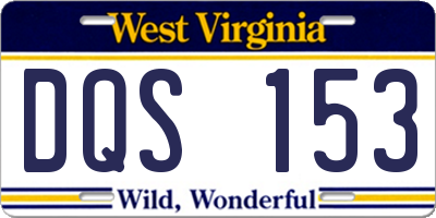 WV license plate DQS153