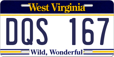 WV license plate DQS167