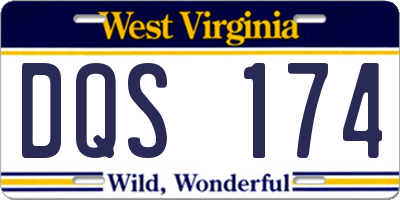WV license plate DQS174