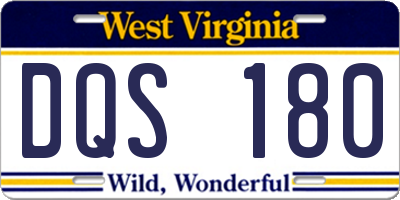 WV license plate DQS180