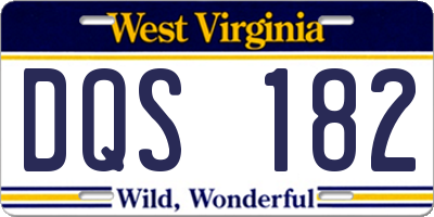 WV license plate DQS182