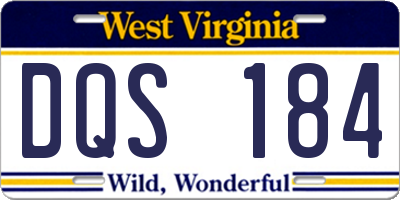WV license plate DQS184